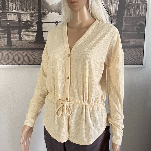 NEW O'Neill Summer Cardigan M yellow vest top! - Picture 3 of 8